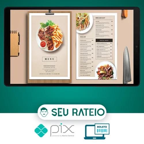 Menu de Comida 4K: Exibição do Restaurante - Envato Elements